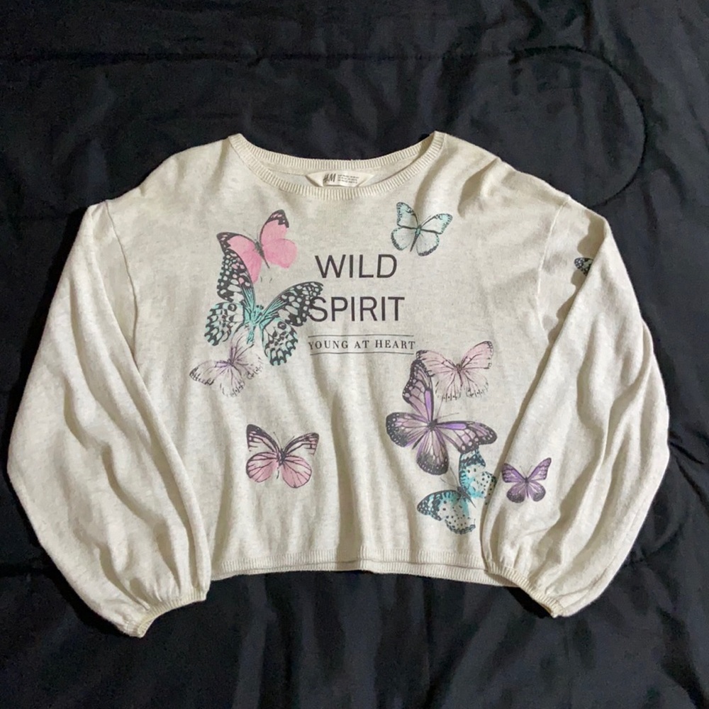 H&M Cropped Balloon-Sleeve Sweater
